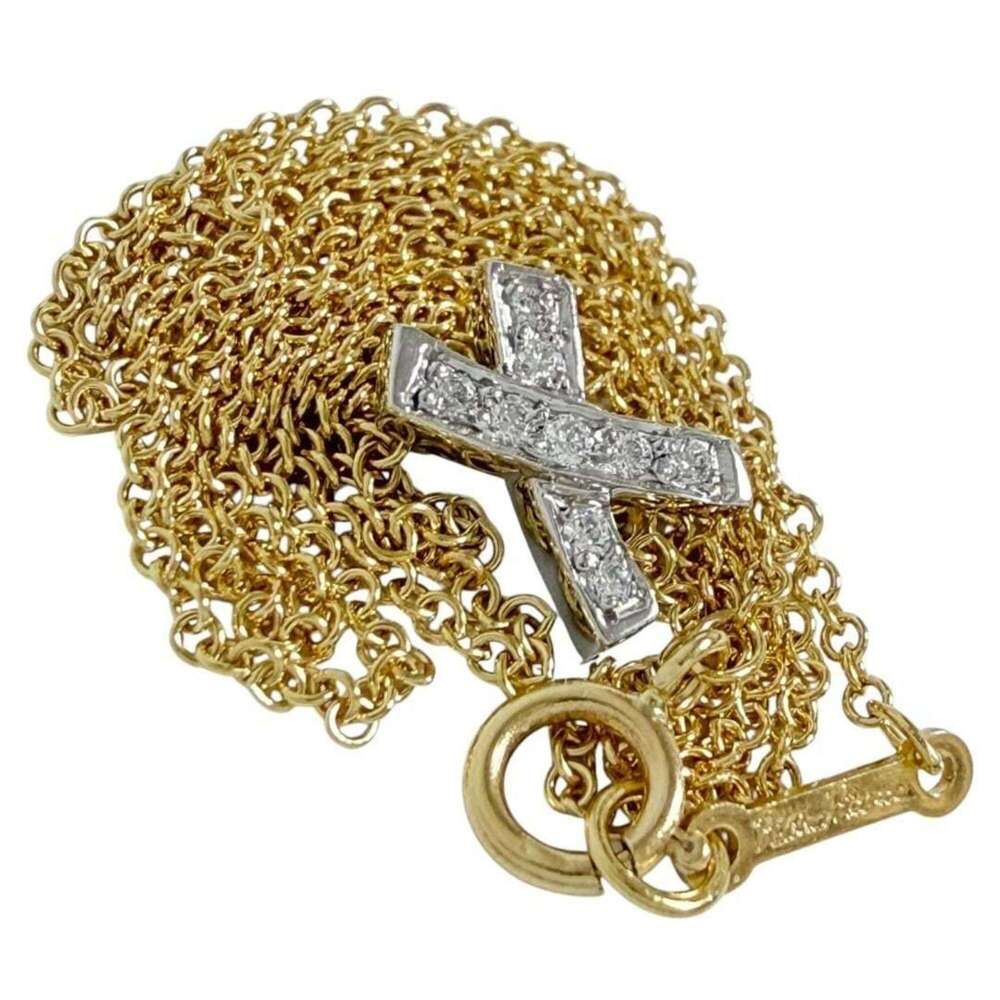 Tiffany & Co. Kiss pendant necklace, 18K gold, platinum, diamonds. - Picture 4 of 10